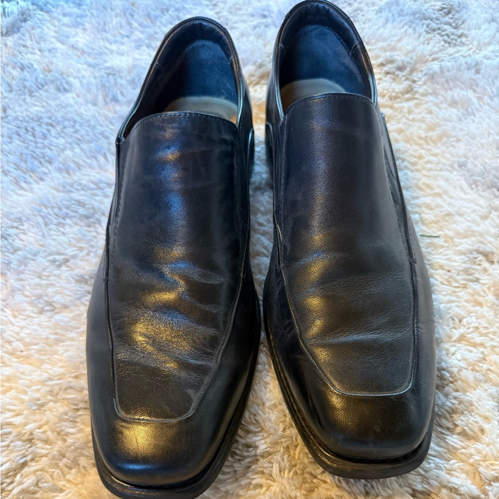Classic Black Leather Men's Loafers 12 M